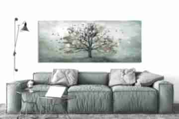 Obraz drukowany na płótnie pejzaż drzewo w turkusach 147x60cm 02631 ludesign gallery