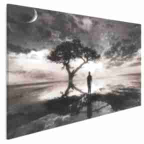 Obraz na płótnie - 120x80 cm 23501 vaku dsgn pejzaż, krajobraz, postać, zachód, słońce