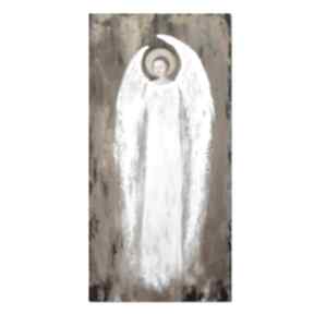 Anioł, obraz ręcznie malowany na płotnie aleksandrab z aniołem, stróż