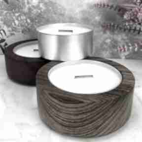 Sojowy wkład bezzapachowy do świecy w drewnianej osłonie 230 ml świeczniki messto made by wood