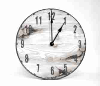 Zegar loft - modrzew zegary oldtree drewno, ścienny, naturalny, duży, desek, vintage