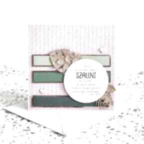 uniwersalna - szaleni zmieniają świat scrapbooking stworki we wzorki kartka, z cytatem