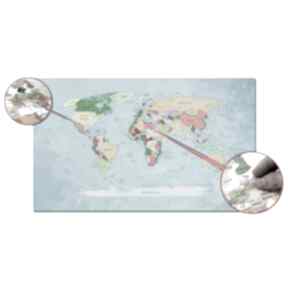 Obraz na korku mapa świata nr 25 tablica korkowa 120x70cm pinezki aleobrazy