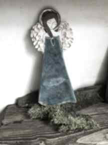 ceramiczny - pula azure dekoracje smokfa anioł, prezent, chrzest, aniołek, komunię
