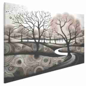 Obraz na płótnie - 120x80 cm 110101 vaku dsgn drzewa, kształty, abstrakcyjne z drzewami