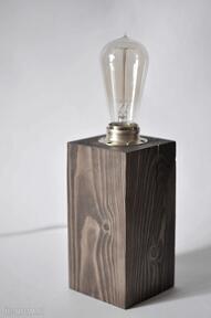 Drewniana lampka "rustic edison" 10x20 dom shaden interior design, lampa, drewno, rustykalne