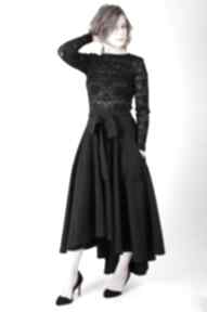 czarna maksi z spódnice non tess długa, elegancka, wesele, koło, rozkloszowana