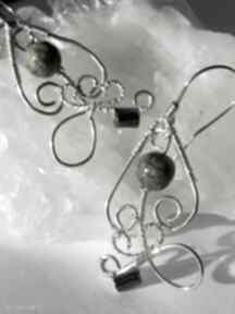 serpentynit janish pracownia kolczyki, wire, wrapping, srebro