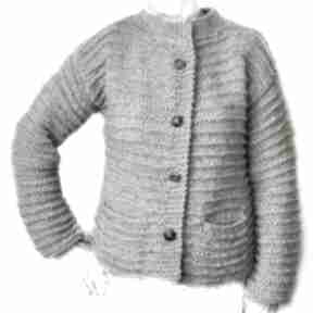 Sweter - żakiet ręcznie robiony na drutach handmade swetry aleksandrab