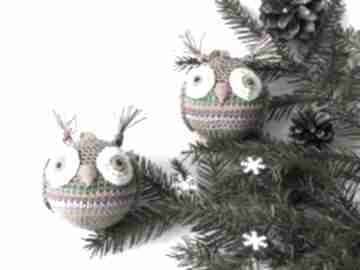 Pomysł na upominki święta. Bombki na choinkę sowy dekoracje świąteczne cat a needle, szydełko