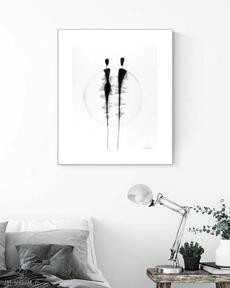 Grafika 40x50 cm wykonana ręcznie, 3224511 art krystyna siwek obraz do salonu, czarno biała