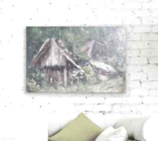 Obraz olejny na płótnie, chata ręcznie malowany, olej płótno, z malarstwo annasko, salon
