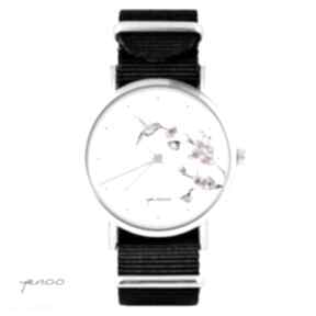 Zegarek - koliber, oznaczenia czarny, nato zegarki yenoo, bransoletka, ptak, prezent