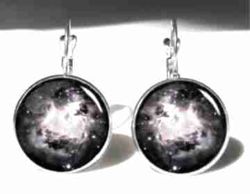 Nebula - duże kolczyki wiszące eggin egg, kosmos, prezent
