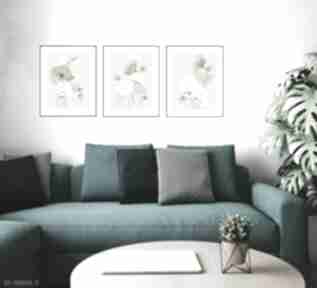 Maki, komplet 3 plakatów plakaty aleksandrab kwiaty, botanika, wnętrze, dekoracje