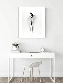 Grafika 40x50 cm wykonana ręcznie 3547916 art krystyna siwek obraz, czarno biała, abstrakcja
