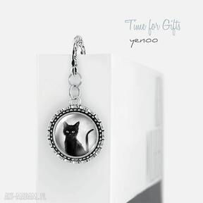 Zakładka do książki - czarny kot metalowa yenoo - grafika - upominek