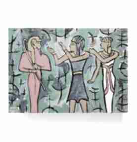 Obraz ręcznie malowany starożytni kosmici carmenlotsu do salonu, obrazy na zamówienie