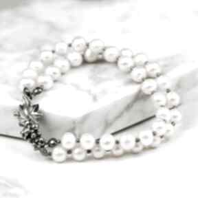 Srebrna bransoletka z perłami a628 artseko perły słodkowodne, perłowa biżuteria, elegancka