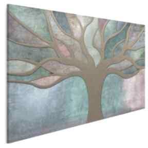 Obraz na płótnie - drzewo witraż 120x80 cm 36101 vaku dsgn, kolorowy, abstrakcja, artystyczny
