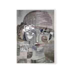 Plakat 30x40 cm - dama z perłą plakaty gabriela krawczyk, grafika, wydruk, postać, kobieta