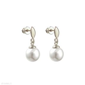 Pozłacane kolczyki z perłą c1084 artseko minimalistyczne, eleganckie małe z perłami, na ślub