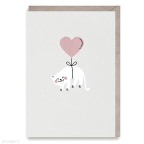 Kartka miłosna a6 kotek walentyki cardie, okolicznościowa, walentynkowa