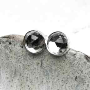 z fasetowanymi b081 artseko srebrne sztyfty - małe kolczyki z kryształami, błyszczące