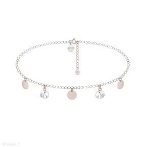 Choker z okrągłymi blaszkami różowego złota i bezbarwnymi kryształami swarovski® crystal