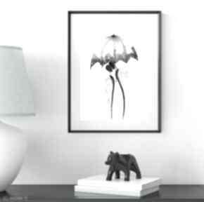 Grafika A4 malowana ręcznie, abstrakcja, styl skandynawski, czarno biała, 2695559 plakaty art