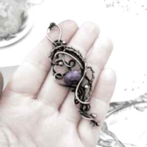 Purple elegance z jaspisem cesarskim naszyjniki pracownia z wisiorem, wire wrapping, jaspis