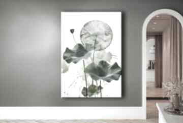 Lotus - obraz na 70x100cm druk blejtrama abstrakcja, orient, #4 black sapphire art do salonu