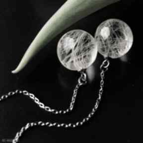 Kolczyki z naturalnym w żywice bioevgenika jewelry eleganckie, boho, dla dziewczynki autorskie
