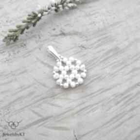 Perłowe koła - jewelsbykt srebrny wisior, zawieszka, wisiorek, biżuteria z perłami, perły