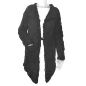 Asymetryczny, elegancki sweter handmade, robiony na drutach 8 swetry aleksandrab, ręcznie