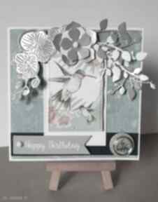 Kartka urodzinowa z kolibrem M art a urodziny, scrapbooking, koliber