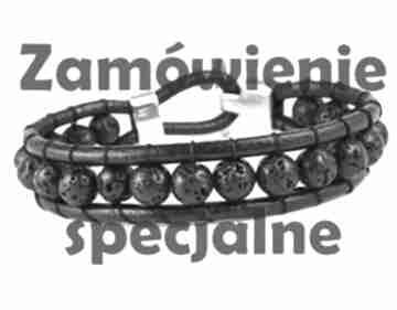 Snake wrap: lawa wulkaniczna zamówienie specjalne iwwart, kamienie, rzemień, skóra