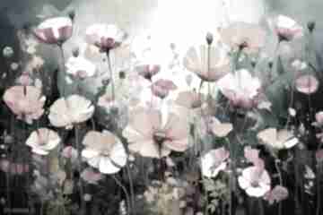 Nowoczesny kwiatna - wydruk na płótnie 90x60 cm kolorowe annsayuri art łąka kwietna, z kwiatami