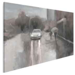 Obraz na płótnie - ulica postać miasto jesień 120x80 cm 706601 vaku dsgn, deszcz, parasol