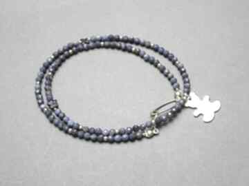 Lapis lazuli stal szlachetna: krótki naszyjnik. Choker swarovski. Ki ka