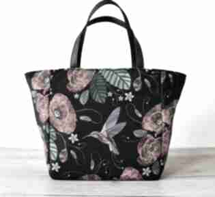 pod choinkę. Shopper bag - i kolorowe kolibry na ramię torebki niezwykle elegancka, nowoczesna