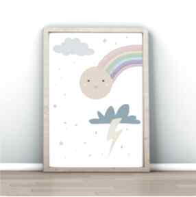 plakat ilustracja do pokoju dziecka plakaty ohmagdaart pogoda, księżyc, słońce, przedszkole