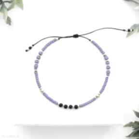 Bransoletka koralikowa minimal - light violet ilovehandmade, modna biżuteria, piękna