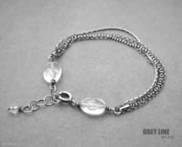 i łańcuszki grey line project srebro, kryształ, górski