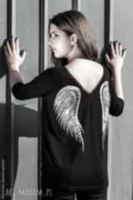 black angel 3 4 nun mi bluzka, skrzydła, anioł, malowanka, motyw, one size