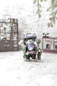Dekoracje qletta clay miniaturowa figurka, magiczny bajkowa kota, kot czarodziej, z gliny