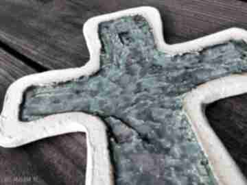 Krzyżyk ceramiczny ścianę krzyż fusing szkło glina subtelna forma