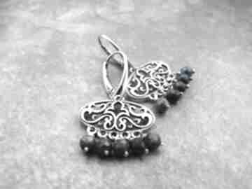 Szafiry - srebrne kolczyki, srebro - z szafirem kamienie naturalne prezent dla kobiety lahovska