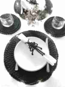 Komplet sznurkowych podkładek podkładki ręczne sploty na stół, dekoracja stołu, prezent