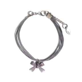 Bransoletka - kokardka lila sznureczki yenoo, sznurkowa, wstążka, dla niej, prezent